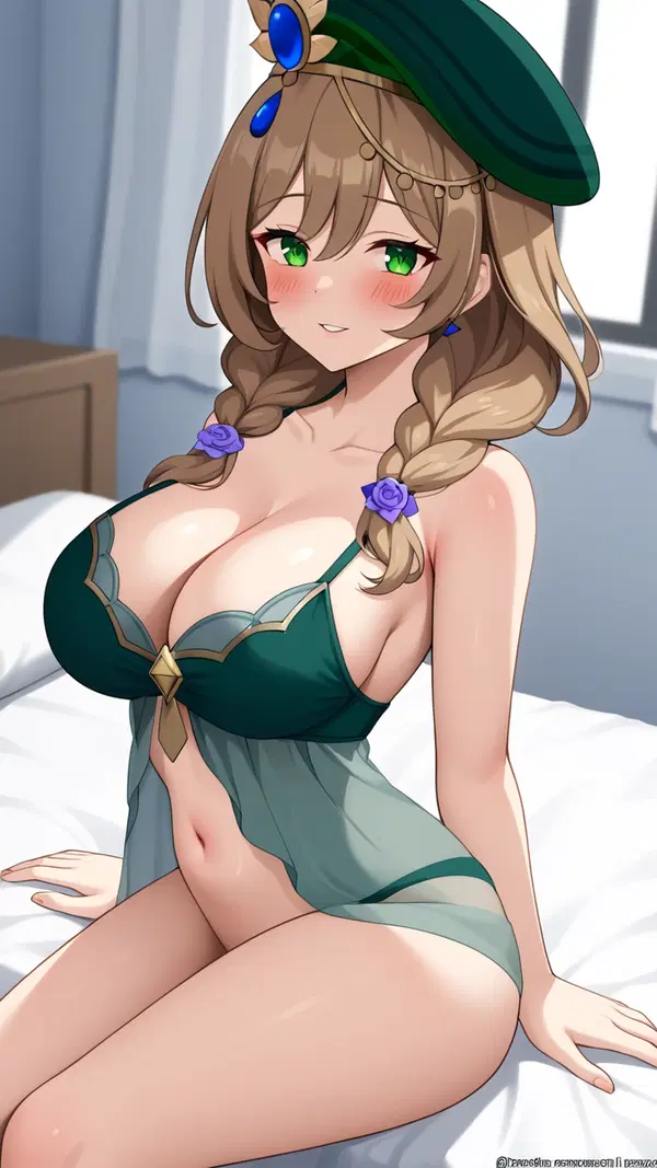 cosplay genshin impact hentai - A Hunger That Made the Night Lean Closer - AI generated portrait image in 1080x1920 resolution by Anonymous Creator