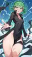 tatsumaki panties - A Darkness That Learned My Name - AI generated portrait image in 1080x1920 resolution by @anon