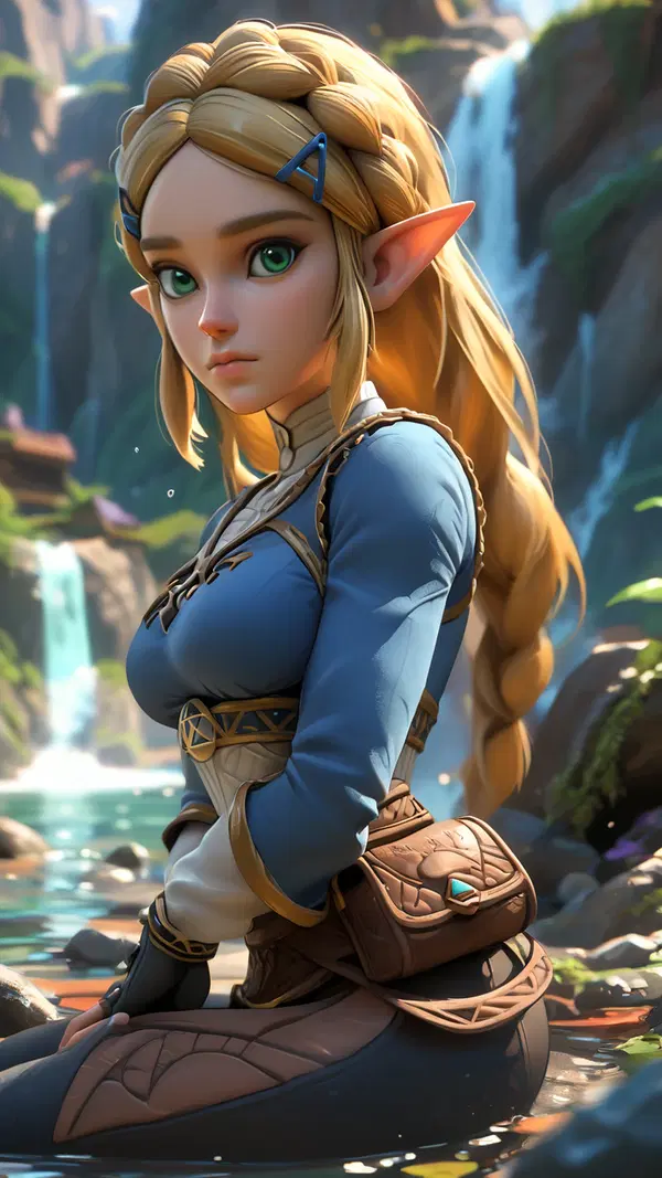 naked zelda - A Darkness That Cut Through Silence - AI generated portrait image in 1080x1920 resolution by @anon
