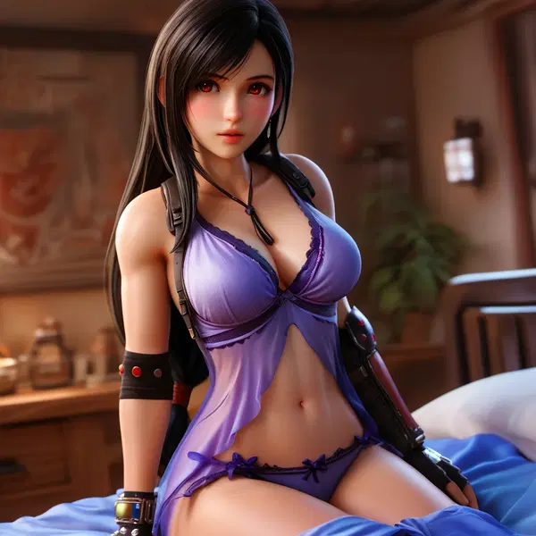 tifa final fantasy 7 remake - A Risk That Cut Through Silence - AI generated square image in 1080x1080 resolution by @anon