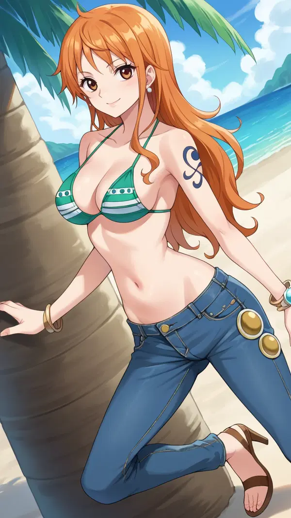 one piece bathing suit porn - Heat That Is Both Comfort and Chaos - AI generated portrait image in 1080x1920 resolution by Anonymous Creator
