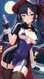 mona genshin impact official art - The Fever That Made the Air Remember - AI generated portrait image in 1080x1920 resolution by @anon