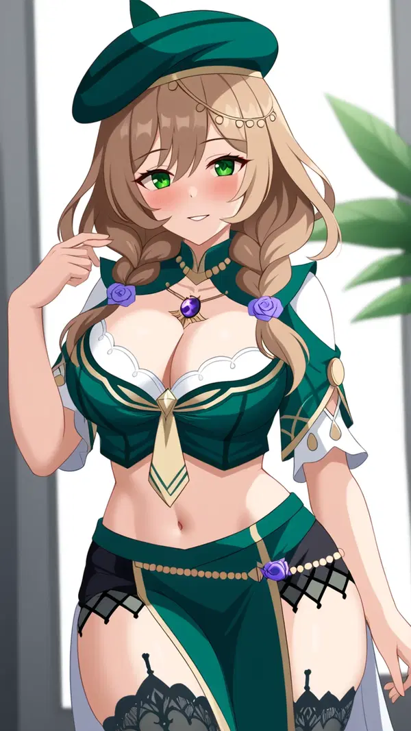 genshin impact girl hot - The Shape Spell Takes at Night - AI generated portrait image in 1080x1920 resolution by Anonymous Creator