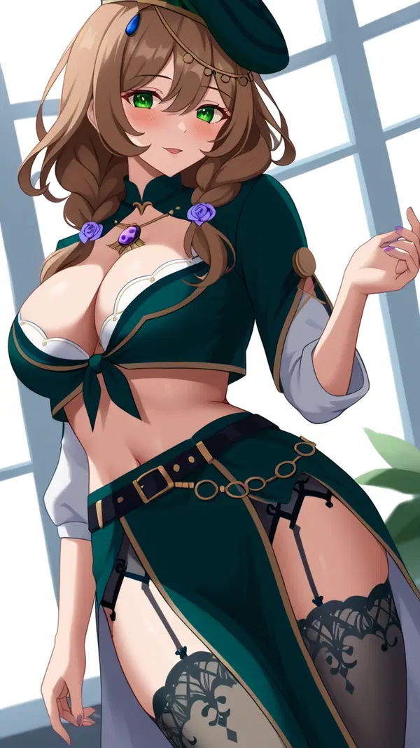 sex mona genshin impact - Heat So Raw It Scares Me - AI generated portrait image in 1080x1920 resolution by @anon