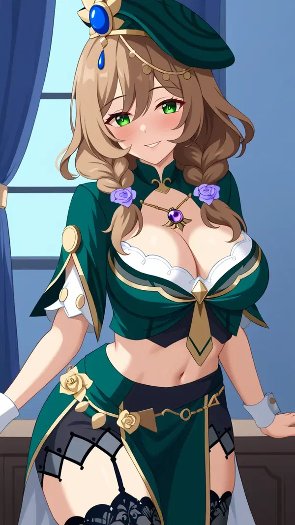 hot genshin impact girl - This Collapse With No Easy Exit - AI generated portrait image in 1080x1920 resolution by @anon