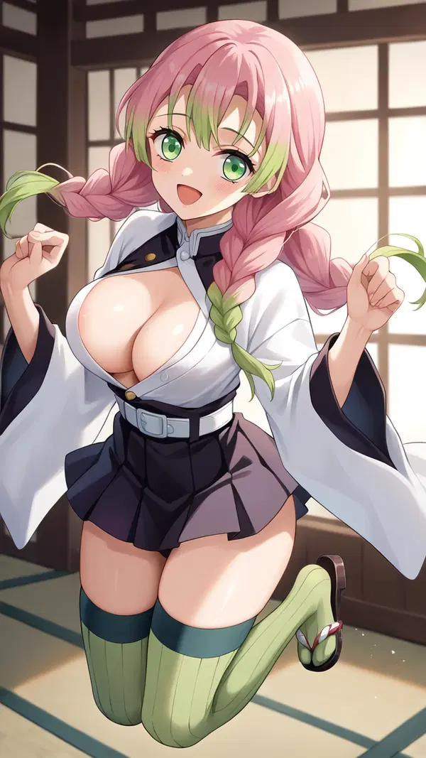 mitsuri vs hantengu porn - A Heat That Taught the Dark to Answer - AI generated portrait image in 1080x1920 resolution by @anon