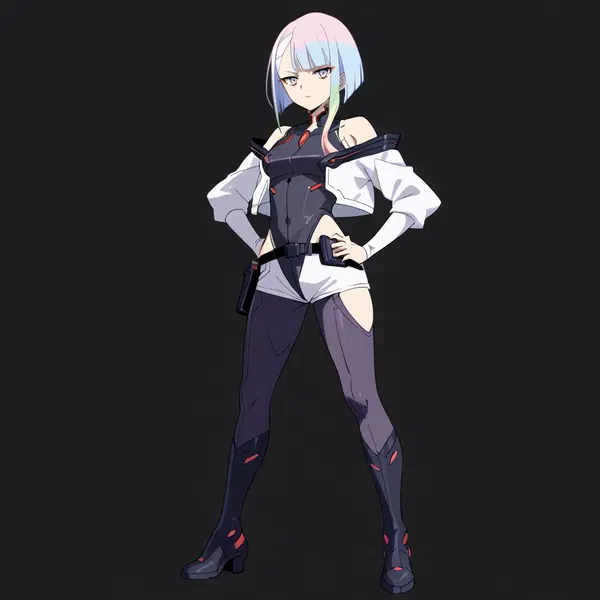 edgerunners anime lucy cyberpunk - Every Flame That Found the Dark - AI generated square image in 1080x1080 resolution by @anon
