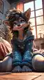 furry porn images - The Burn That Made the Night Lean Closer - AI generated portrait image in 1080x1920 resolution by @anon