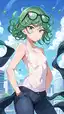 tatsumaki bluethebone - Pleasure So Sharp It Leaves Marks - AI generated portrait image in 1080x1920 resolution by @anon
