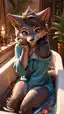 nsfw furry base - An Afterglow That Turned the Key - AI generated portrait image in 1080x1920 resolution by @anon