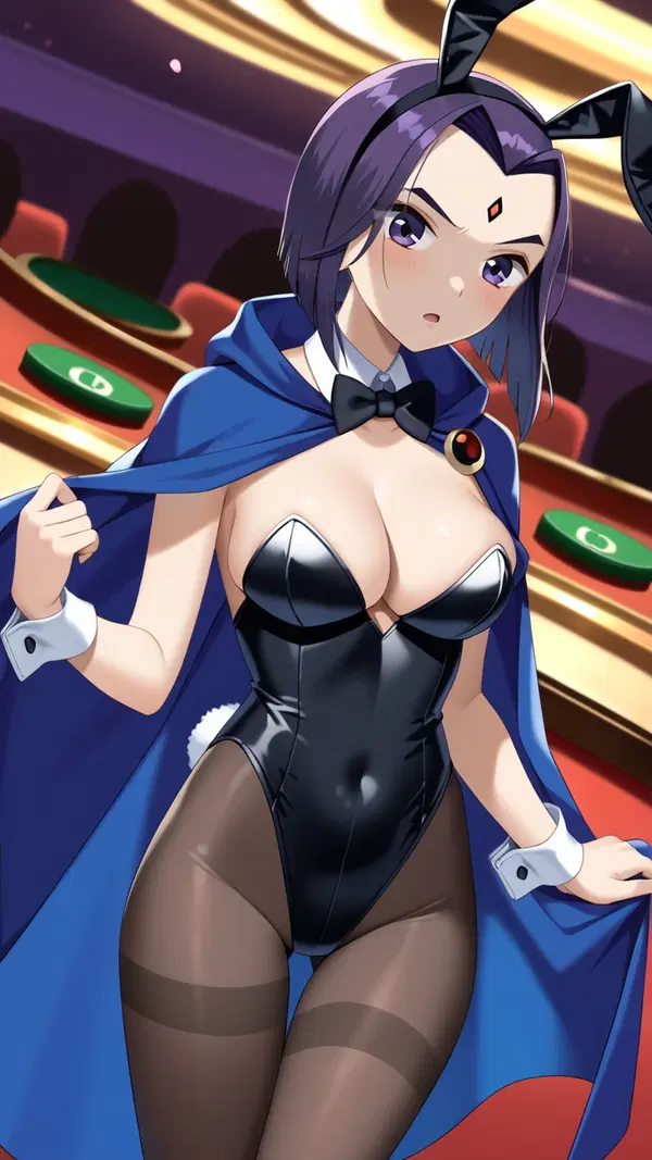 teen titans porn raven - A Midnight That Taught the Dark to Answer - AI generated portrait image in 1080x1920 resolution by @anon