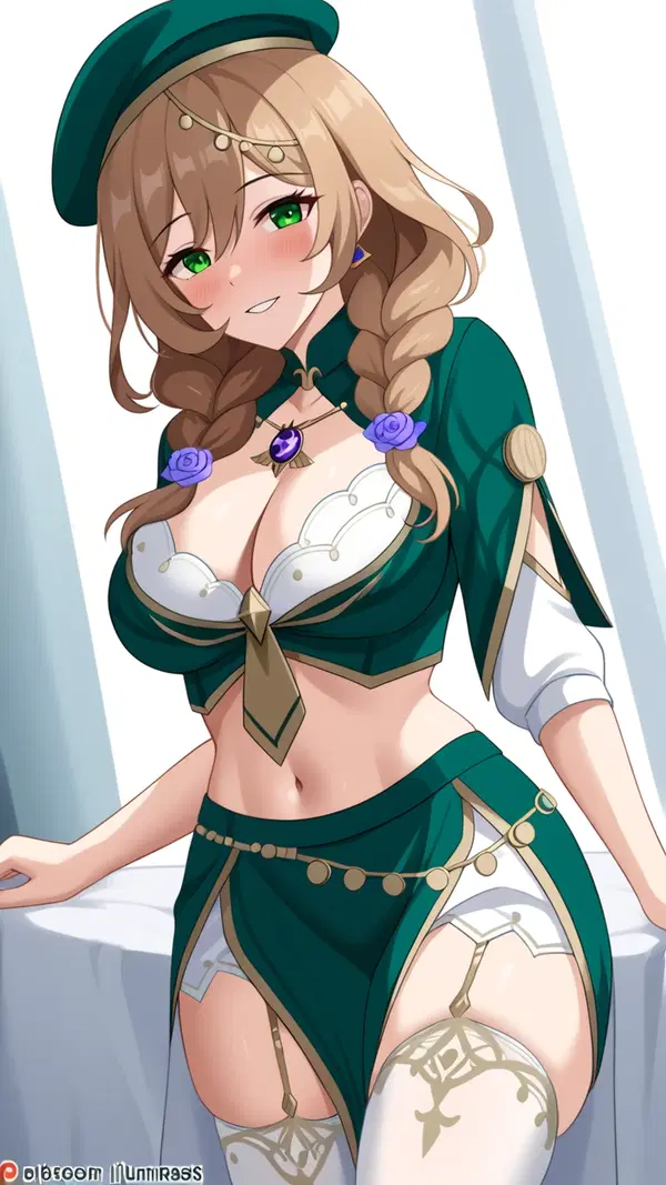 genshin impact amber cosplay porn - The Friction That Stayed After Midnight - AI generated portrait image in 1080x1920 resolution by @anon