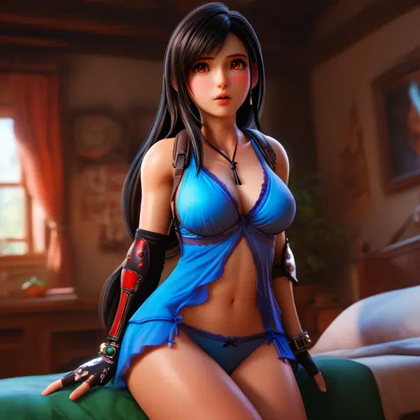 tifa lockhart outfit - The Midnight That Stayed Where It Should Not - AI generated square image in 1080x1080 resolution by @anon