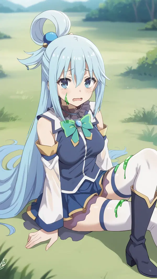 maplestar konosuba aqua h - The Rush That Waited Behind My Eyes - AI generated portrait image in 1080x1920 resolution by @anon