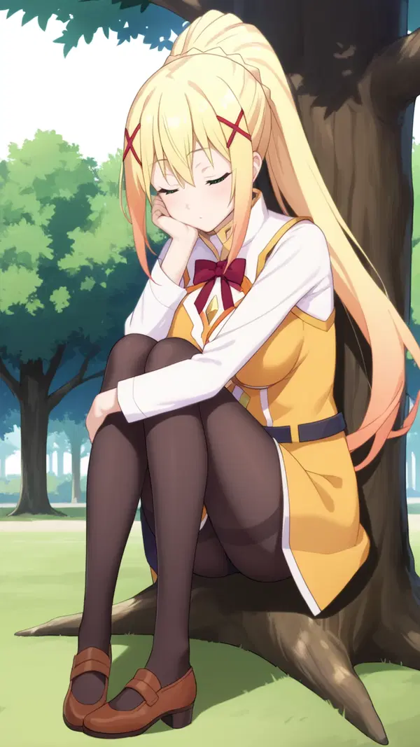 konosuba darkness love interest - A Magnet That Lit Up the Dark - AI generated portrait image in 1080x1920 resolution by @anon