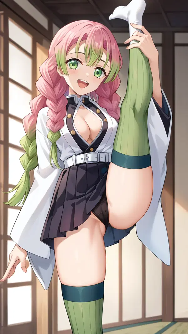 mitsuri naked with obanai - Want That Blooms at Midnight - AI generated portrait image in 1080x1920 resolution by @anon