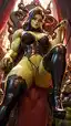 Orc Dominatrix on Throne – Dark Fantasy Art - AI generated portrait image in 1080x1920 resolution by Anonymous Creator