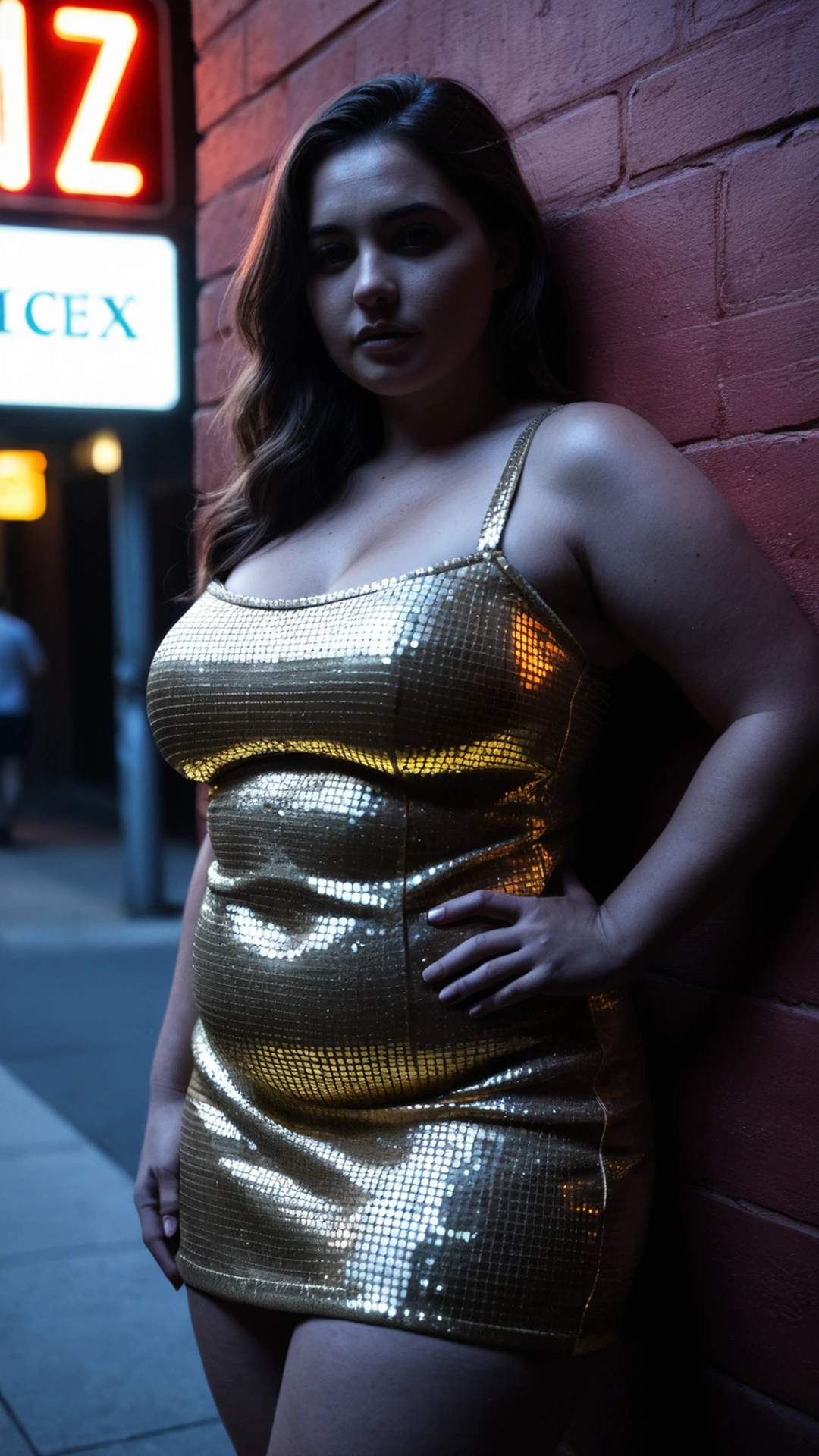 A Curvy Woman Commands Attention Dazzling Gold Sequin Dress