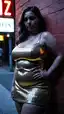 Gold Sequin Dress Night Out - Curvy Woman Urban Glamour - AI generated portrait image in 1080x1920 resolution by Anonymous Creator