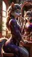 Elegant Anthro Wolf in Morning Light - AI generated portrait image in 1080x1920 resolution by Anonymous Creator